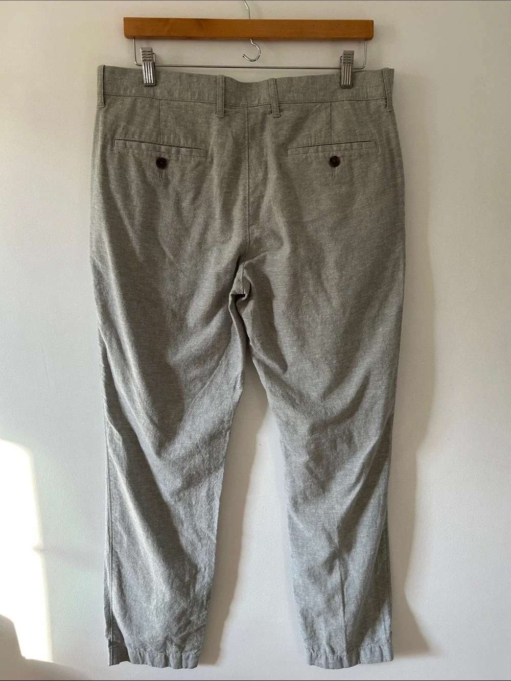J. Crew Straight Leg Linen Blend Pants Quarry Green Size 34/32 Lightweight